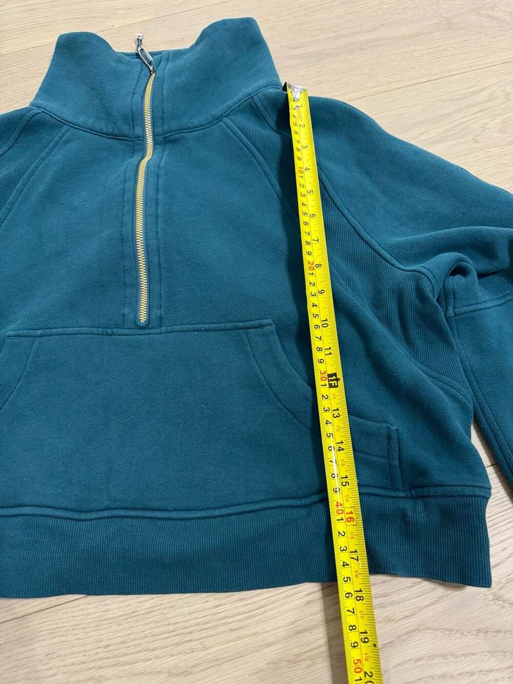 Lululemon Scuba Oversized Funnel Neck Half Zip Pullover Storm Teal M/L - Picture 7 of 12